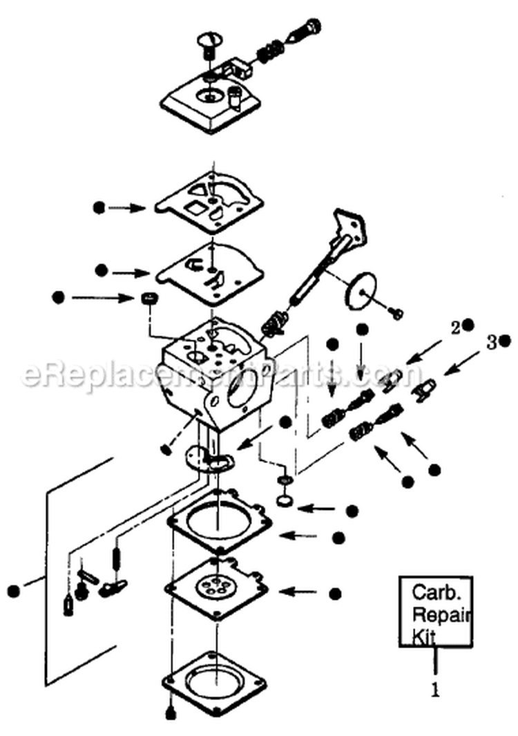 Page B Diagram and Parts List for XT125K  Weed Eater Trimmer